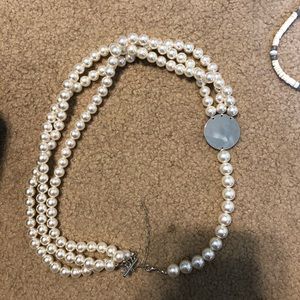 Large Pearl necklace with disc